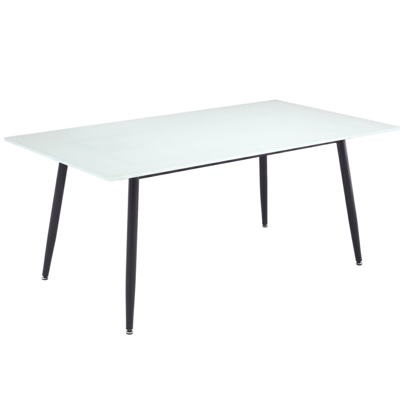 Kyley Rectangular, 29.5"H x 62"L x 31.5"W, White Glass