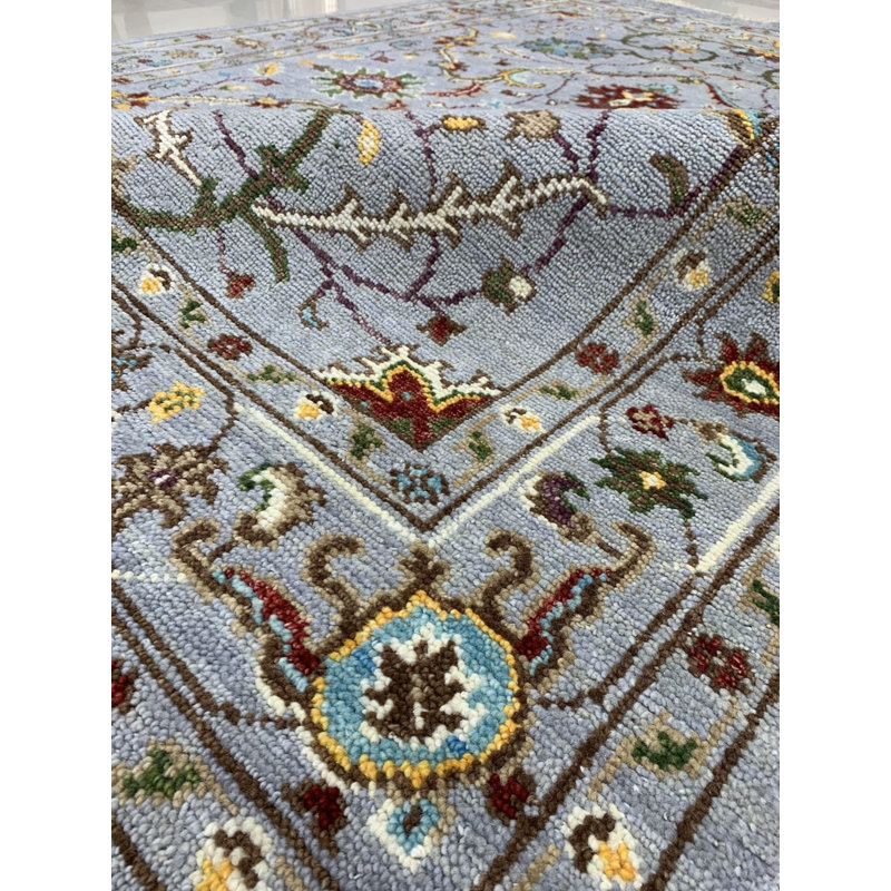 Dahlia Oriental Gray Hand Knotted Wool Rug 6'0" x 9'0"