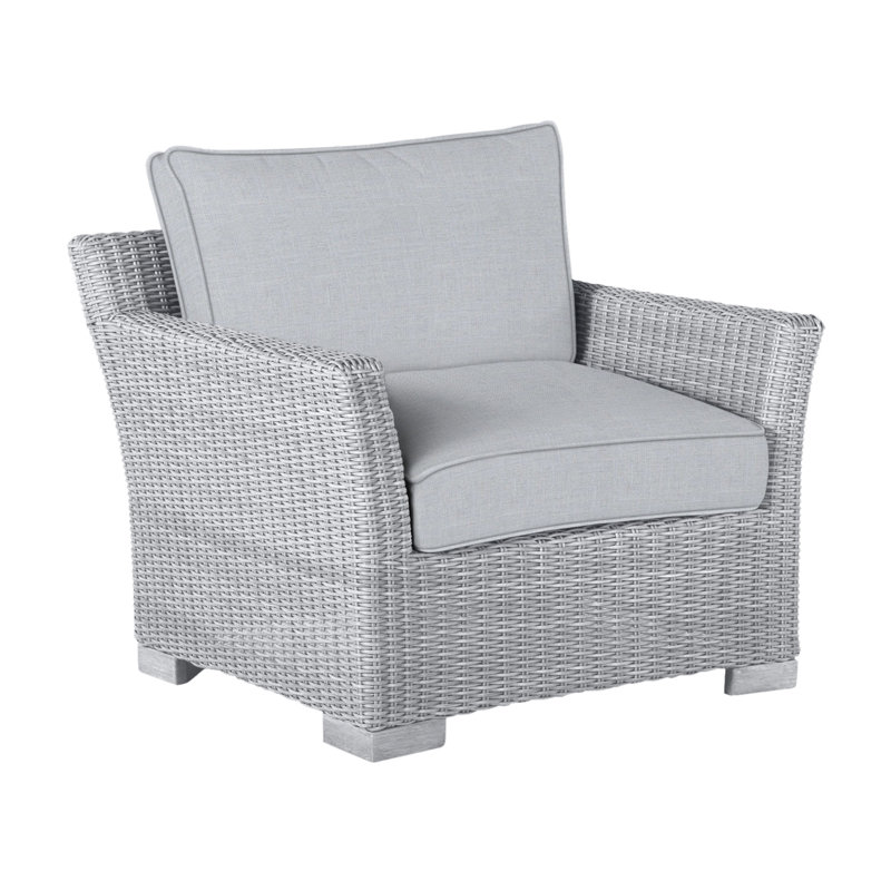 Club Patio Chair with Cushions, Oyster, Welt, Linen Chambray