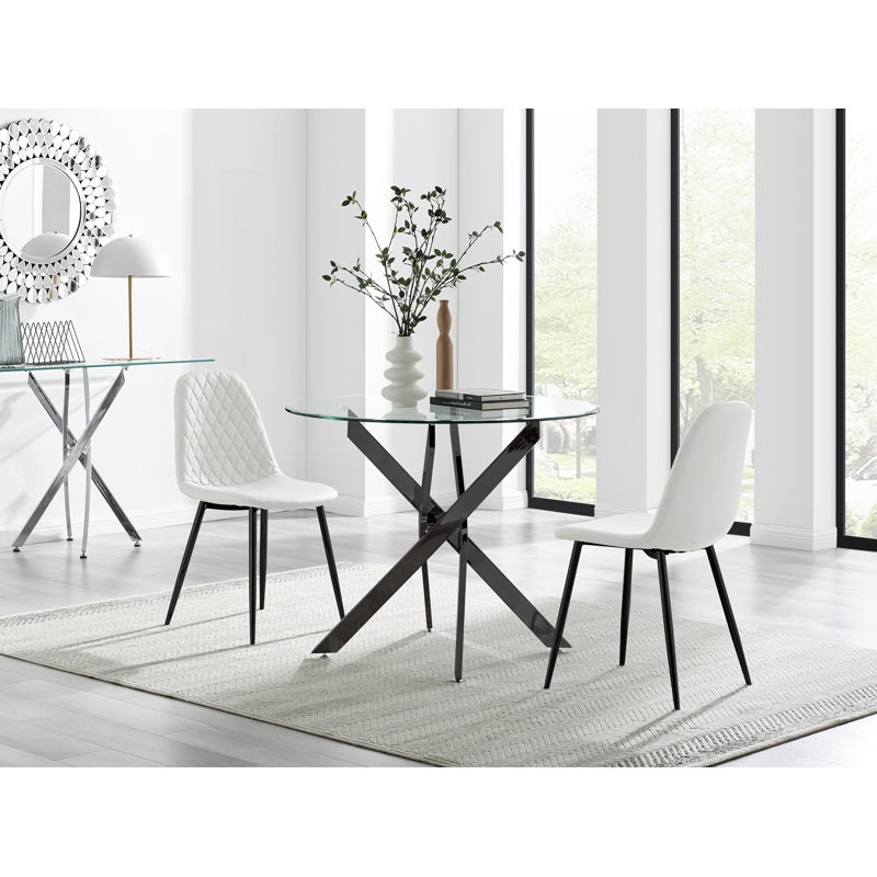 Bernell 2 - Person Dining Set, White/Black