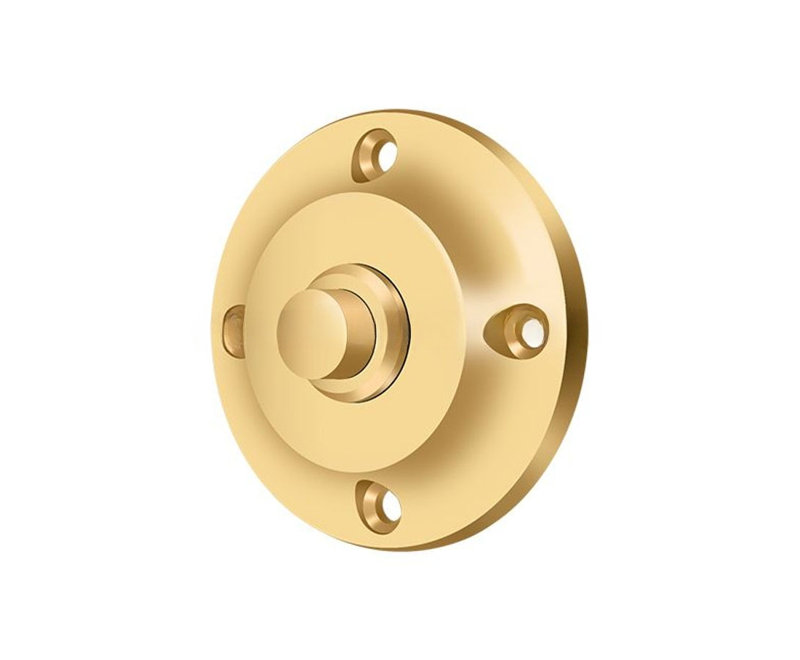Bouton de cloche rond contemporain en laiton poli PVD, Laiton poli par dépôt physique en phase vapeur
