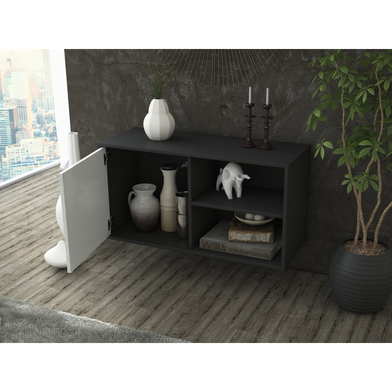 Hardwicke Unfinished Floating TV Stand, High Gloss White