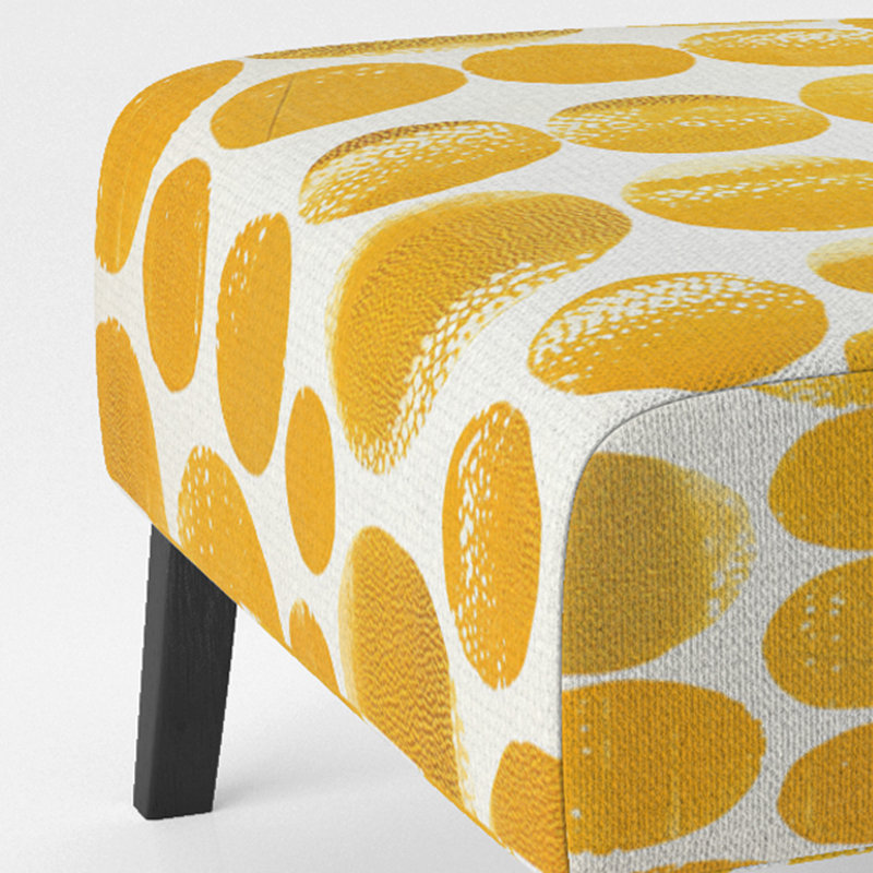 Fauteuil de chambre rembourré Watercolor, Mélange de polyester jaune / blanc