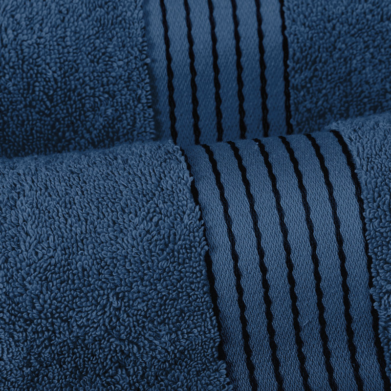 Elegant Comfort 100% Turkish Cotton 4-Piece Towel Set – Ultra Soft, Highly Absorbent, Quick Dry Bathroom Towels, Navy