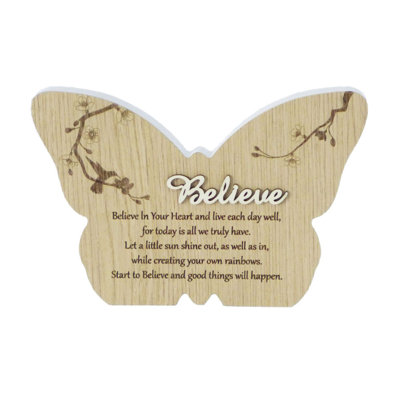 Plaque Butterfly Believe