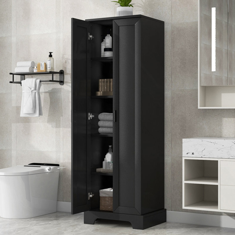 Storage Cabinet With Two Doors, Black