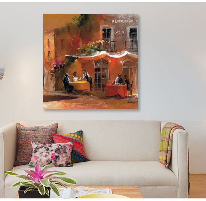 «Dinner for Two IV», reproduction sur toile, H 18 po x l 18 po x P 1,5 po, Toile tendue, Pas de tapis