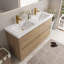 Meuble-lavabo autoportant de 60 po avec double lavabo, meuble-lavabo avec comptoir en résine de pierre et tiroirs à fermeture en douceur