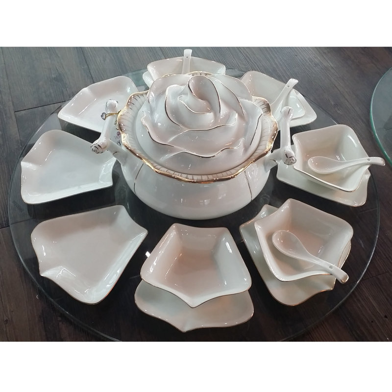 Ensemble de soupière 26 pièces Skeen Rose