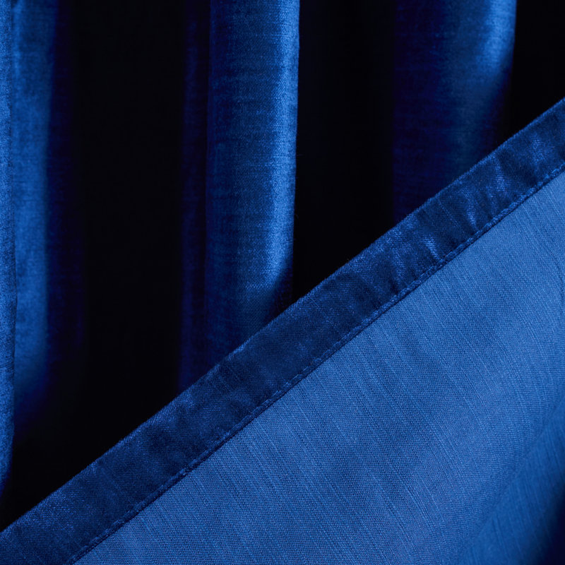 Ida Room Darkening Curtain Single Panel, 52" W x 84" L, Navy