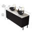 Meuble-lavabo autoportant élégant et durable avec lavabos en céramique pour salles de bain modernes