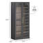 67" Storage Cabinet, 6 Shelf Glass Bookshelf, Ebony-321439151