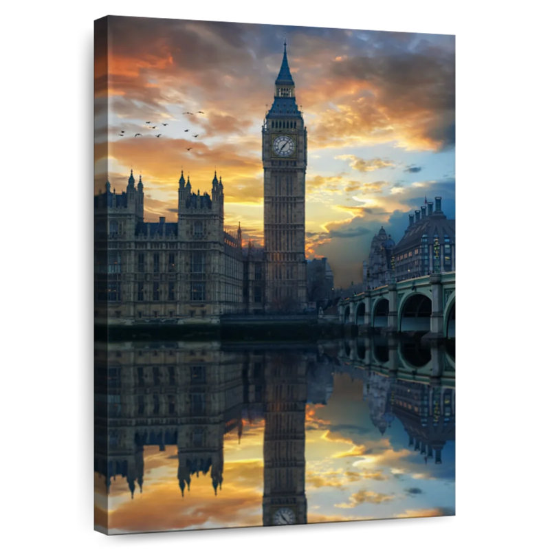 Aime Big Ben au coucher du soleil, H 12 po x l 8 po