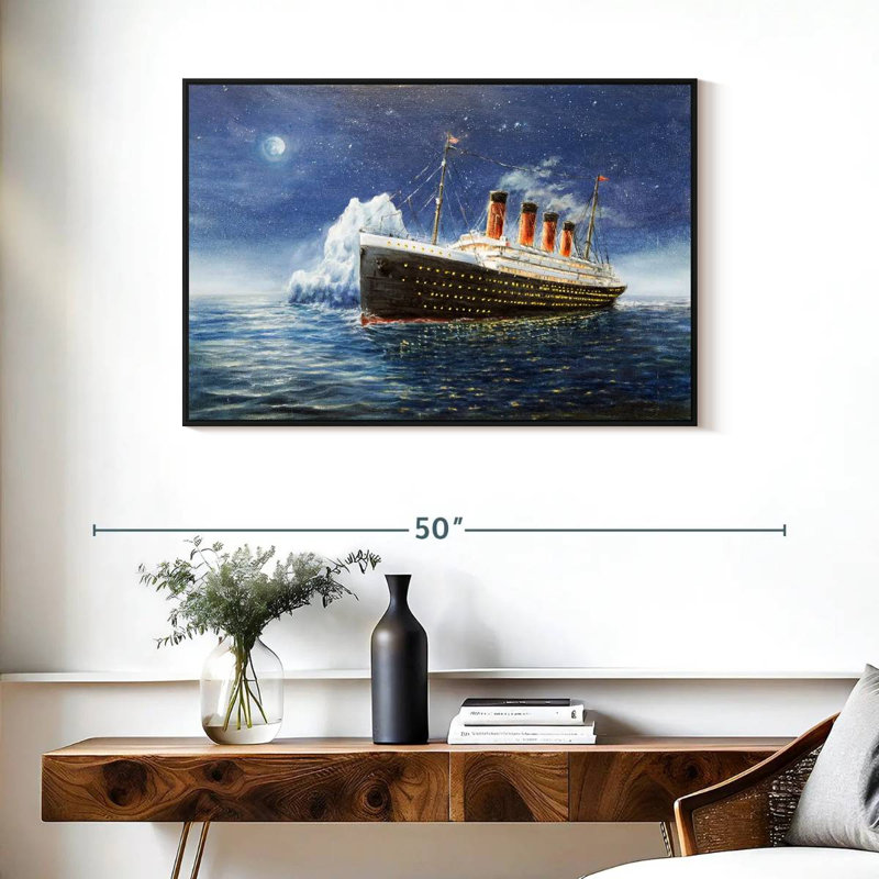 Titanic, Cadre flottant noir, 37 po x 25 po