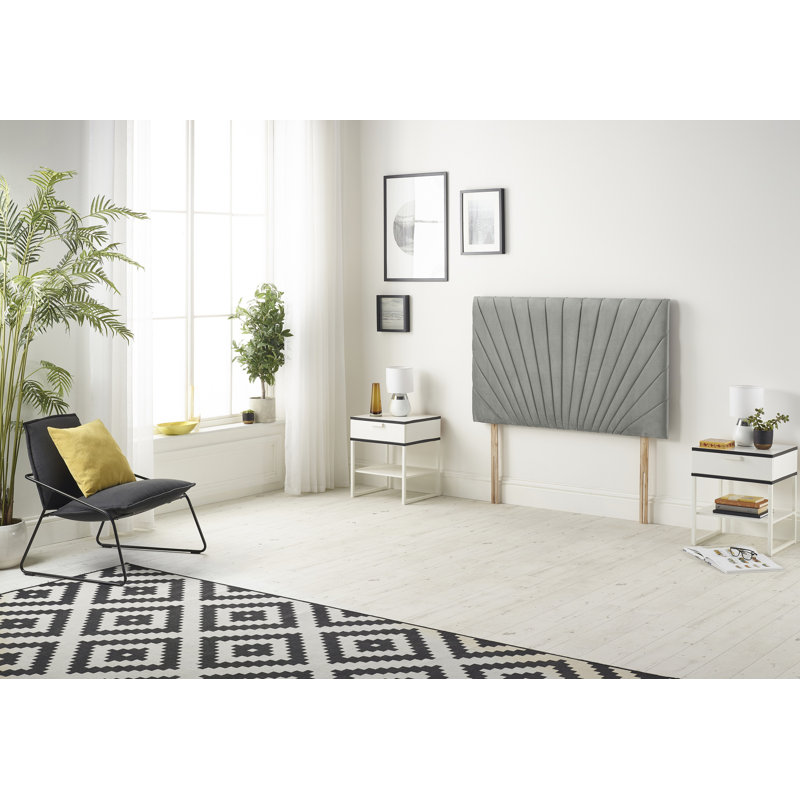 Pleasanton Linen Divan Bed Set with Sprung Memory Foam Mattress and Headboard, Super King (6'), Silver, 2 Drawers