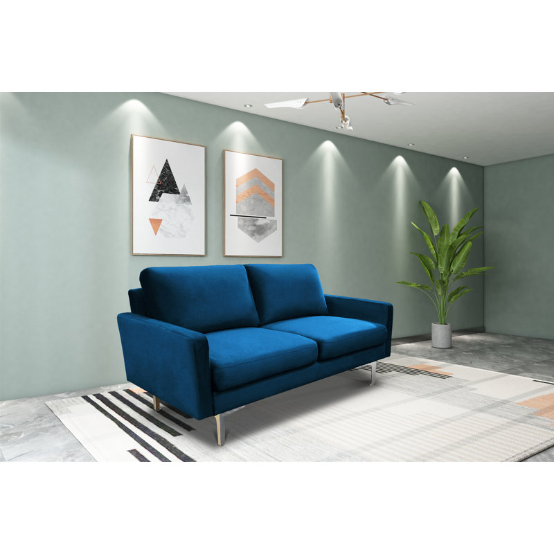 Canapé Ruddock, Velours bleu espace
