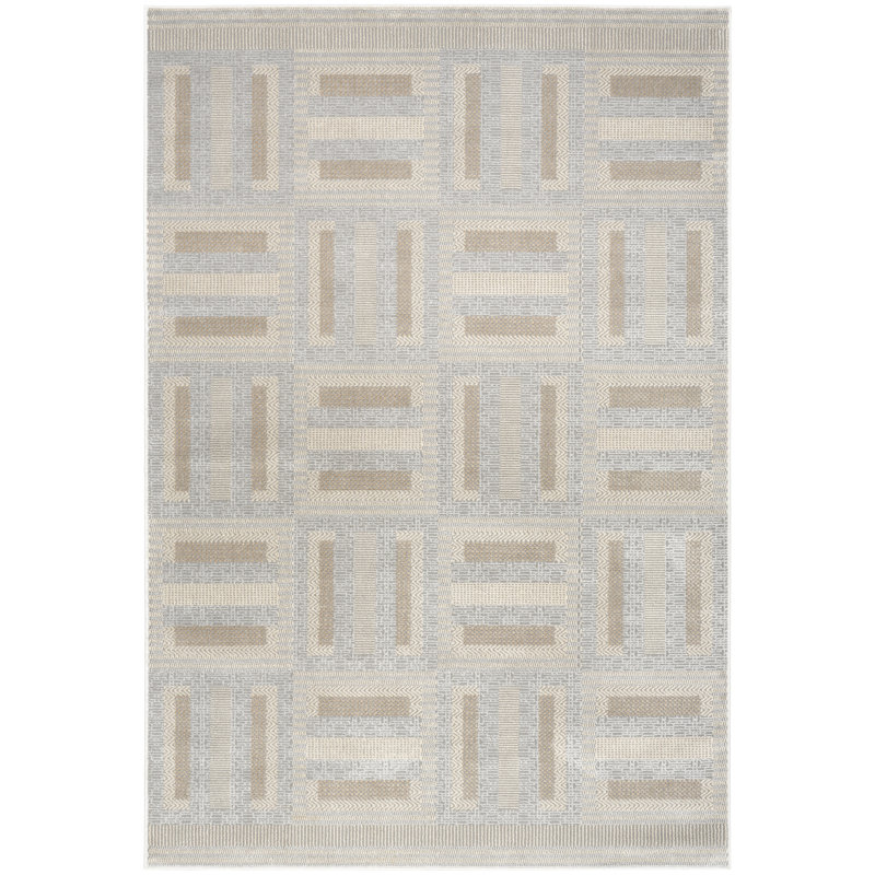 Ebern Designs Reimann Grey Multicolor Modern Indoor Rug, Rectangle 5' x 7'