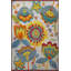 Tapis multicolore abstrait à motif floral et rose-431229493