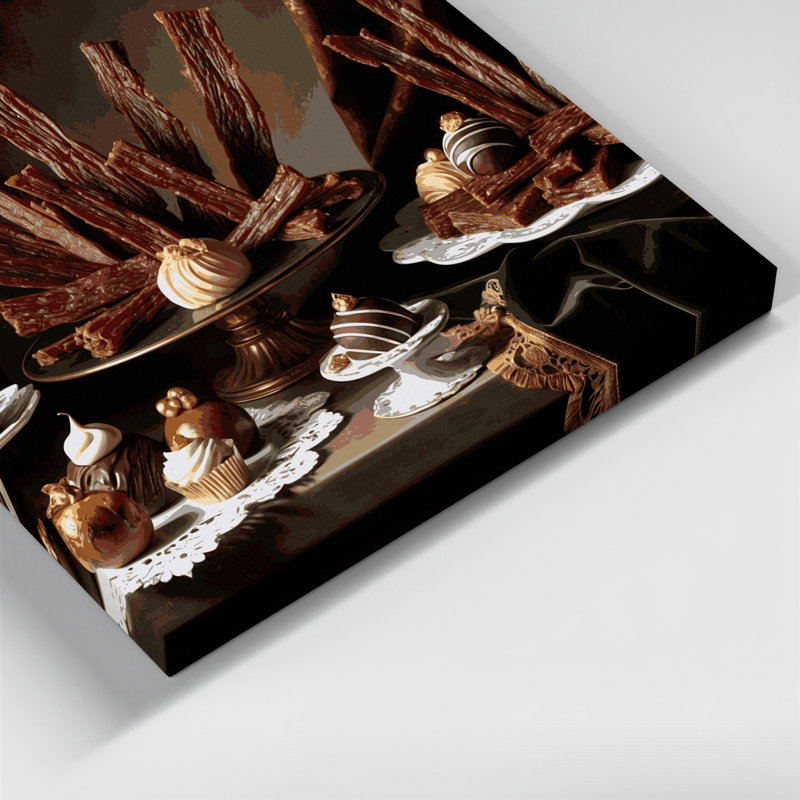 Desserts Beef jerky Black Canvas Wall Art, H 20 po x l 24 po