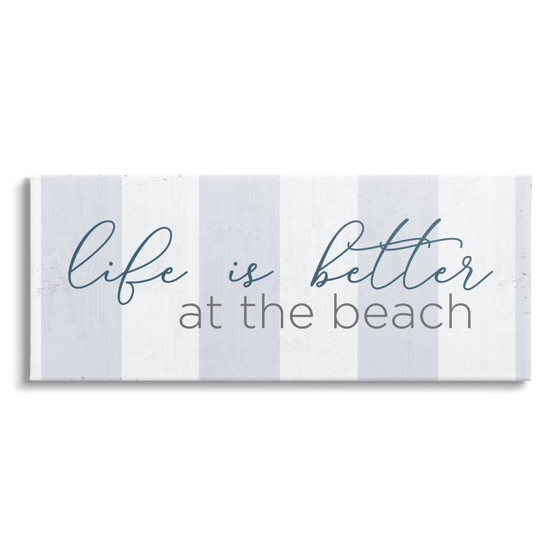 «Life Better At Beach», art textuel sur, H 10 po x l 24 po x P 1,5 po