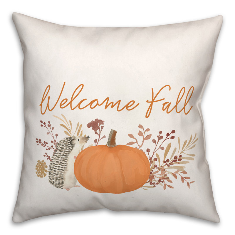 Housse et insert de coussin carré  Welcome Fall Hedgehog, H 16 po x l 16 po