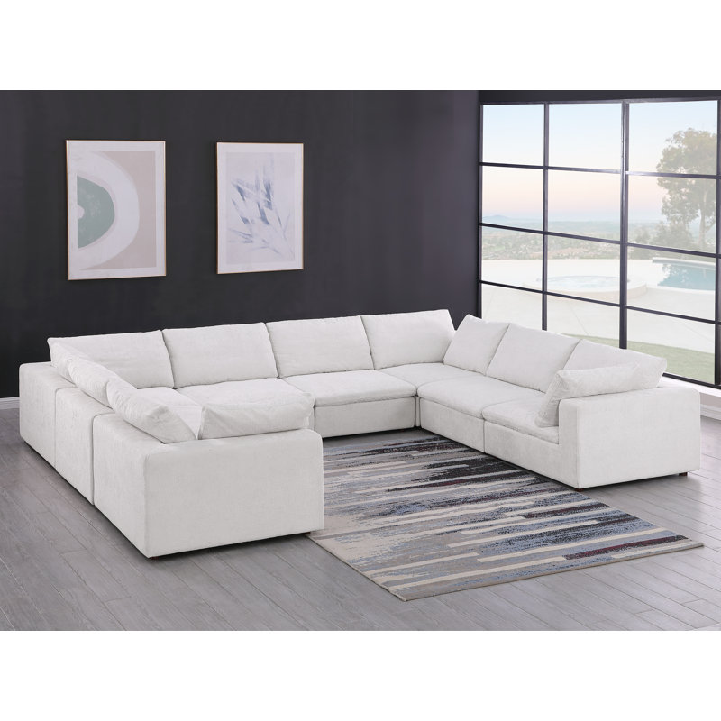 Canapé modulaire 8 pièces Carney - Revêtement en tissu Belfast véritable