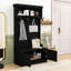 Arbre d'entrée multifonctionnel avec banc de siège intégré, armoire et 3 crochets-1816888078
