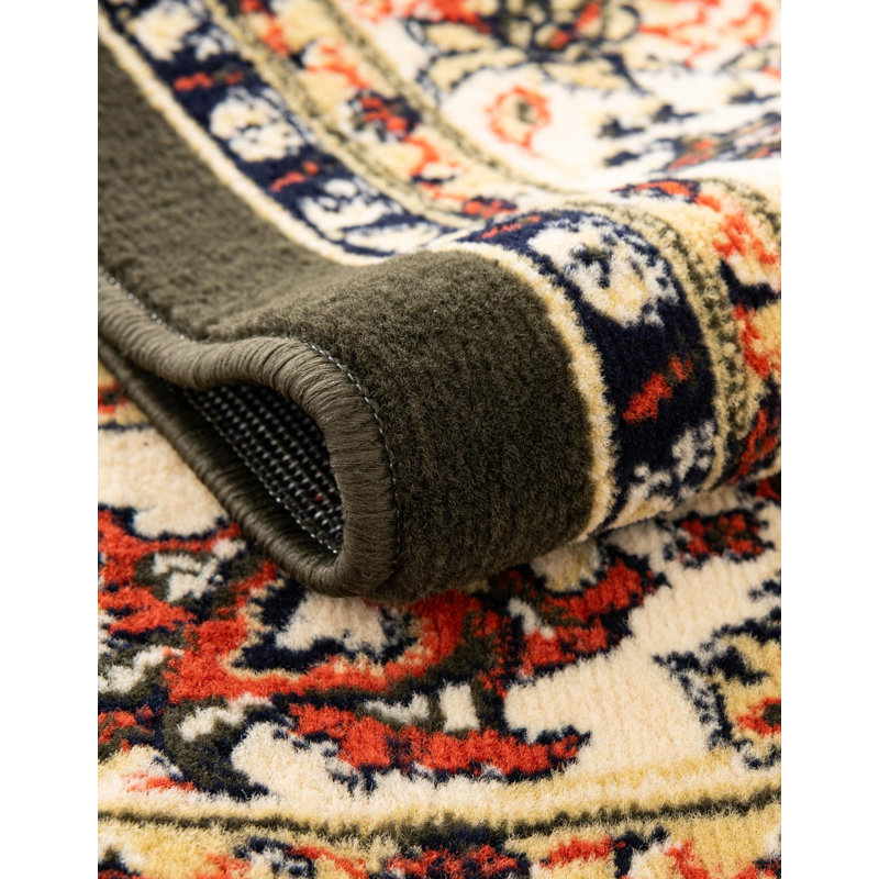 Tapis vert à motif floral Hanan, Vert, Oval 6'1" x 9'