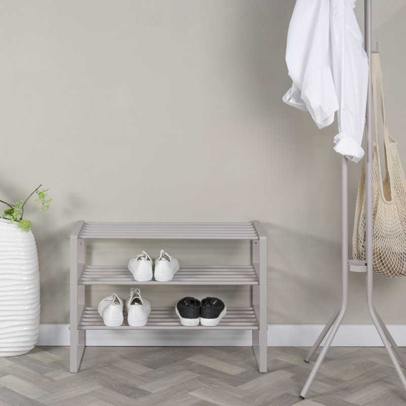 Rex 12 Pair Shoe Rack, Silky Taupe