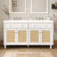 Meuble-lavabo double 60 po avec rangement spacieux et pieds en bois massif 60 po-769171746