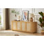 Meuble télé de 64 po en forme de vague, buffet d'angle arrondi, armoire de rangement, buffet