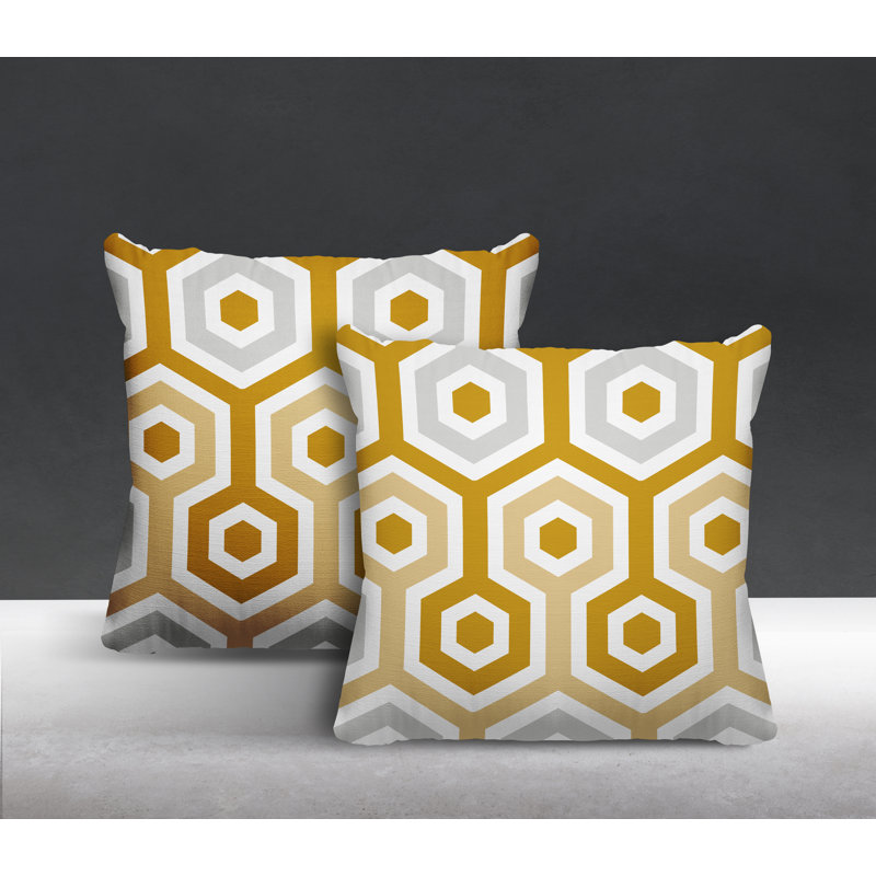  Coussin intérieur / extérieur, L 15 po x H 15 po, Jaune