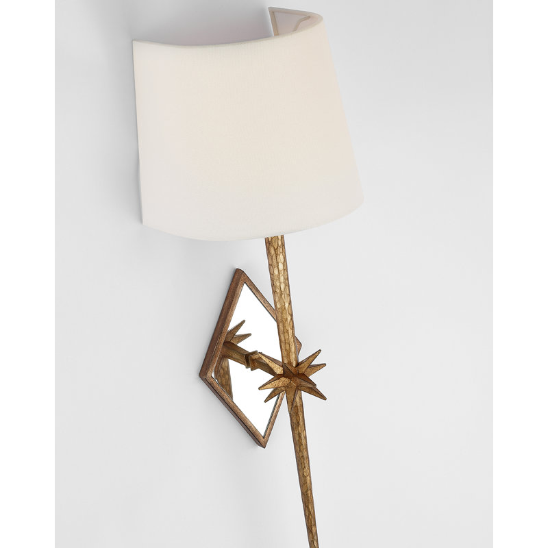 Ian K. Fowler Etoile Large Tail Sconce, Gilded Iron, Fabric