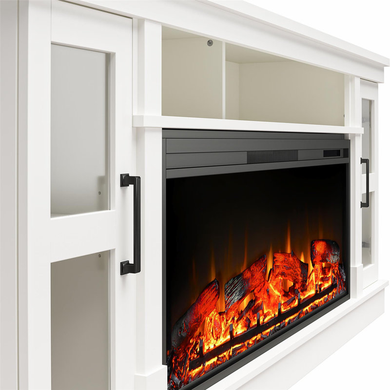 Kenyla Wide Tv Console With Electric Fireplace Insert For 75" Tvs