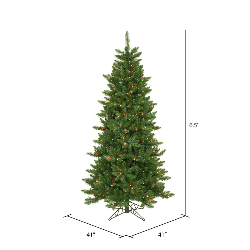 Camdon Lighted Artificial Fir Christmas Tree, 6.5' H