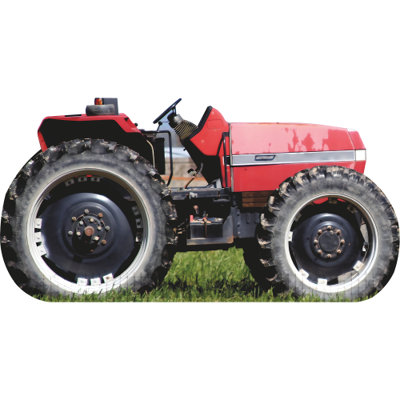 SS11121 Red Farm Tractor Side View Country Western Stand In Cardboard Cutout Standee Standup