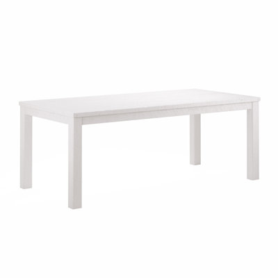 63" White Solid Wood Dining Table