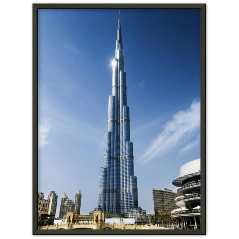 Impression sur toile Burj Khalifa - horizon de Dubaï - affiche sur toile gratte-ciel emblématique - œuvre d'art de paysage urbain