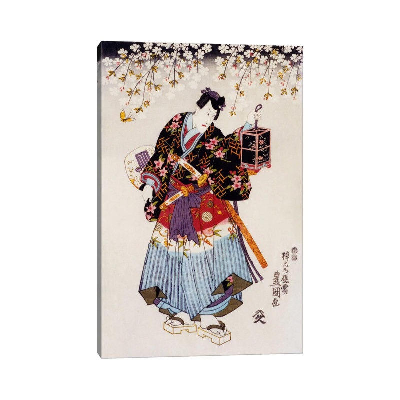 Samurai With Two Swords - Wrapped Canvas Painting, 66.04 cm H x 45.72 cm W x 3.175 cm D