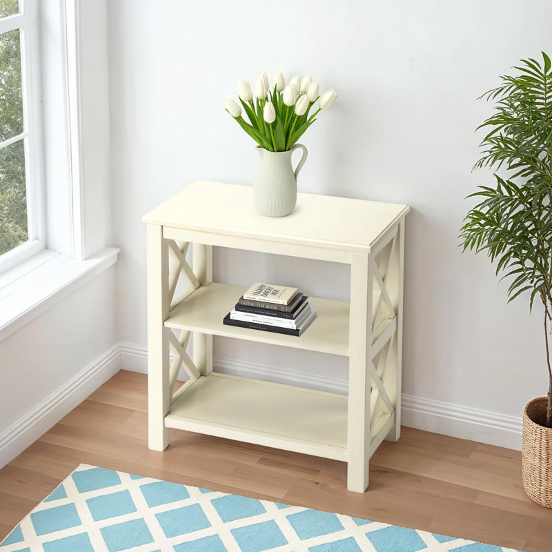Lakelyn 25'' H x 22'' W Etagere Bookcase, Poplar/Cottage White