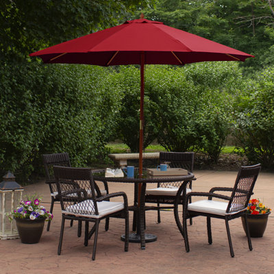 Parasol de marché extérieur 8,5 pi avec poteau en bois