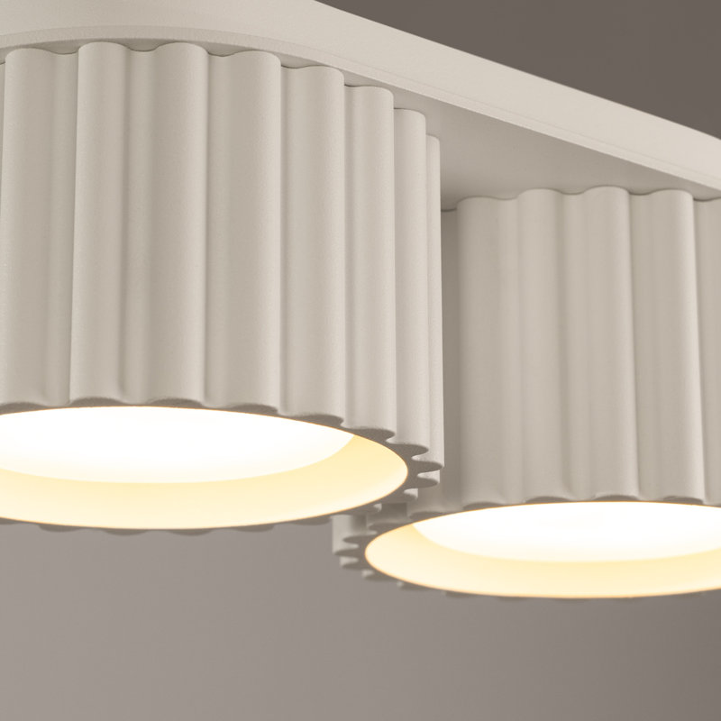 Aura Aluminium Flush Mount, Beige, 21x10x8 cm, 2 Lights