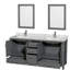 Sheffield 72" Double Bathroom Vanity Set with Mirror-1207225189