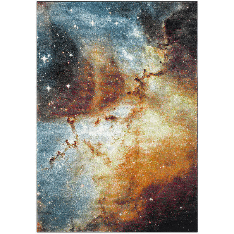 Tapis performance abstrait Galaxy, Rectangle 2 pi 7 po x 5 pi