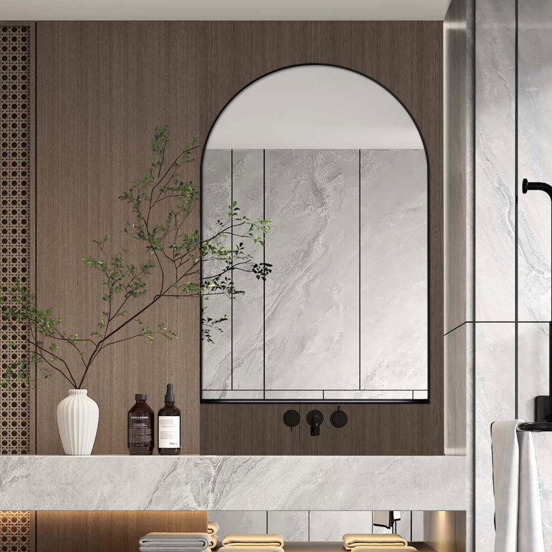 Armoire de salle de bain avec miroir et tablette ajustable Grace, Noir