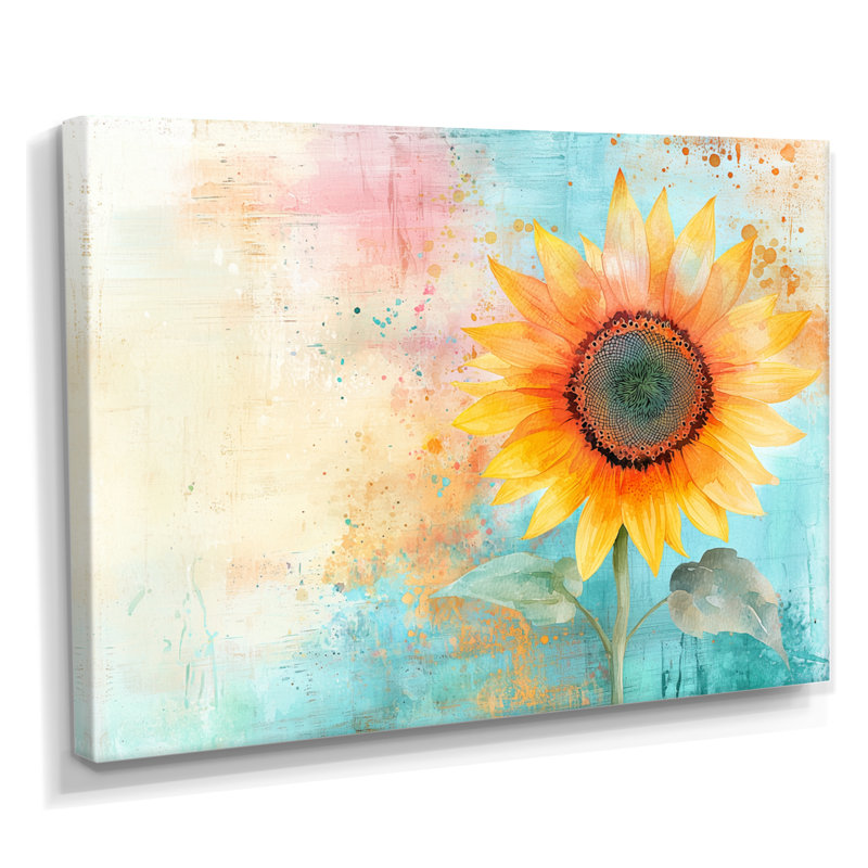 «Vibrant Dream Of A Sunflower - Sunflowers», art mural, H 30 po x l 40 po, Toile tendue, Ne s’applique pas