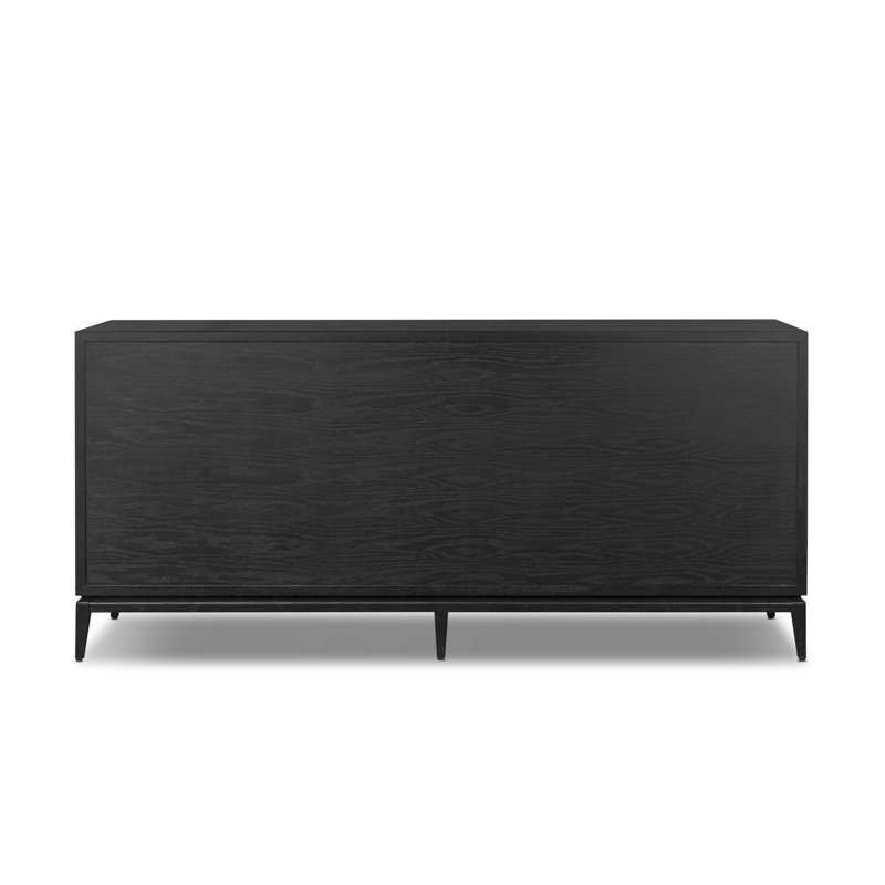 Rosenell 6 Drawer Dresser, Black Oak Veneer