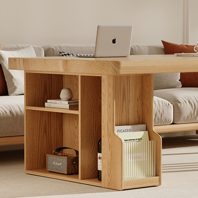 Bureaux rectangulaires en bois massif Burlywood, H 29,53 po x l 86,61 po x P 35,43 po