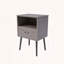 Ensemble de 2 tables de chevet modernes avec tiroir de rangement et tablette ouverte en bois, chêne gris-143797475