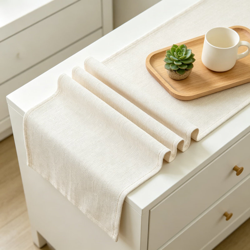 Chemin de table campagnard lavable rustique pour la cuisine, décoration de table de salle à manger, polyester, printemps, été, fête de la maison, décoration
